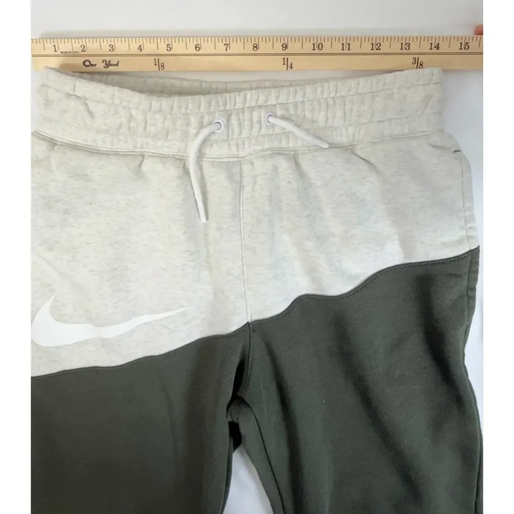 Nike Sportswear Joggers Mens Small Gray Black Colorblock Swoosh Sweatpants